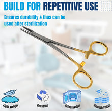 Load image into Gallery viewer, Gold Handle Olsen Hegar Needle Holder 5.5", Premium
