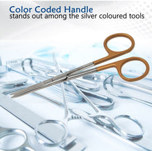 Load image into Gallery viewer, Micro Dissecting IRIS Lab Scissors Sharp Fine Points 4.5" Straight Stainless Steel Shears, Color Handle
