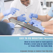 Load image into Gallery viewer, Adson Dressing Serrated Forceps 4.75", Curved Tweezers, Stainless Steel
