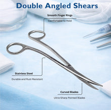 Load image into Gallery viewer, Double Bent Lab Dissecting Metzenbaum Scissors, Curved Blades, Stainless Steel, 6.25"
