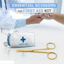 Load image into Gallery viewer, Micro Dissecting IRIS Lab Scissors Sharp Fine Points 4.5" Straight Stainless Steel Shears, Gold
