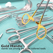 Load image into Gallery viewer, Gold Handle Olsen Hegar Needle Holder 6.5", Premium
