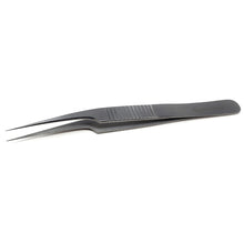 Load image into Gallery viewer, Lab Forceps Fine Point Offset Straight Tip 4.75" Tweezers, Stainless Steel, Ridged
