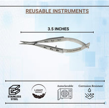 Load image into Gallery viewer, Castroviejo Micro Scissors 3.5" Straight, Fenestrated Flat Handle

