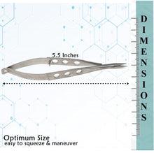 Load image into Gallery viewer, Castroviejo Micro Scissors 5.5" Straight, Fenestrated Flat Handle
