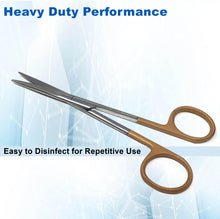 Load image into Gallery viewer, Micro Dissecting IRIS Lab Scissors Sharp Fine Points 4.5" Straight Stainless Steel Shears, Color Handle
