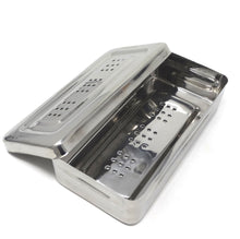 Load image into Gallery viewer, Stainless Steel Medical Sterilizer Box Instrument Organizer Perforated Storage Bin with Lid - 8L x 4W x 1.5H
