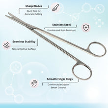 Load image into Gallery viewer, Metzenbaum Scissors Lab Dissecting 7" Shears, Straight Blades, Stainless Steel
