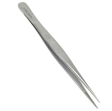 Load image into Gallery viewer, 6" Tweezers Forceps Stainless Steel Micro Fine Point Serrated Tips Straight
