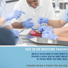 Load image into Gallery viewer, Set of 7 Assorted Adson Forceps Stainless Steel 4.75" Straight + Angled Dissecting Tweezers
