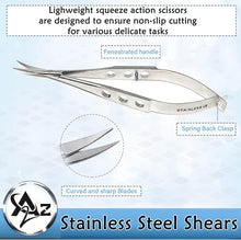 Load image into Gallery viewer, Castroviejo Micro Scissors 5.5" Curved, Fenestrated Flat Handle
