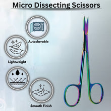 Load image into Gallery viewer, Micro Dissecting IRIS Lab Scissors 4.5" Straight Stainless Steel Shears, Multi
