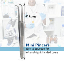 Load image into Gallery viewer, Iris Eye Tissue Dissecting Forceps 4" Fine Point Full Curved 1x2 Teeth Tips Jaws
