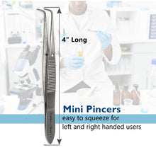 Load image into Gallery viewer, Iris Eye Dressing Dissecting Forceps 4" Fine Point Full Curved Serrated Tips
