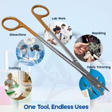 Load image into Gallery viewer, Micro Dissecting IRIS Lab Scissors Sharp Fine Points 7" Straight Stainless Steel Shears, Color Handle
