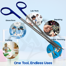 Load image into Gallery viewer, Micro Dissecting IRIS Lab Scissors Sharp Fine Points 7" Curved Stainless Steel Shears, Blue Handle
