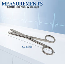 Load image into Gallery viewer, Lab Dissecting Scissors, Blunt/Blunt. 4.5", Straight, Stainless Steel
