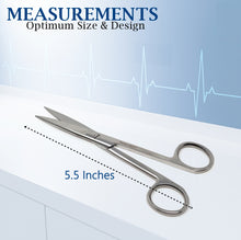 Load image into Gallery viewer, Lab Dissecting Scissors, Sharp/Sharp, 5.5", Straight, Stainless Steel
