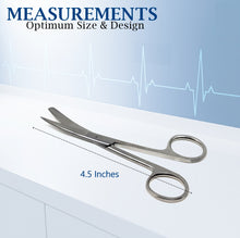 Load image into Gallery viewer, Lab Dissecting Scissors, Sharp/Blunt, 4.5", Curved, Stainless Steel
