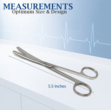 Load image into Gallery viewer, Lab Dissecting Scissors, Blunt/Blunt. 5.5", Curved, Stainless Steel
