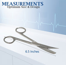 Load image into Gallery viewer, Lab Dissecting Scissors, Sharp/Blunt, 6.5", Curved, Stainless Steel
