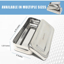 Load image into Gallery viewer, Stainless Steel Medical Sterilizer Box Instrument Organizer Storage Bin with Lid - 7L x 3W x 1.25H
