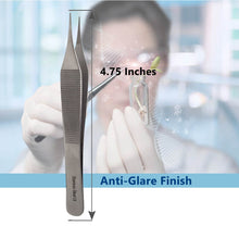 Load image into Gallery viewer, Adson Dressing Serrated Forceps 4.75", Straight Tweezers, Stainless Steel
