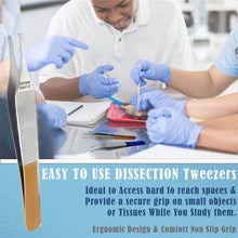 Load image into Gallery viewer, Adson Tissue Dissecting Forceps Stainless Steel 1x2 Rat Tooth 4.75" Straight Tweezers Colored Band
