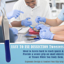 Load image into Gallery viewer, Adson Tissue Dissecting Forceps Stainless Steel Curved 1x2 Rat Tooth 4.75" Colored Band Tweezers
