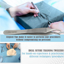 Load image into Gallery viewer, Set of 7 Assorted Adson Forceps Stainless Steel 4.75" Straight + Angled Dissecting Tweezers
