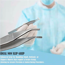 Load image into Gallery viewer, Adson Brown Forceps 9x9 Teeth, 4.75" Curved Tweezers, Stainless Steel
