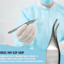 Load image into Gallery viewer, Adson Dressing Serrated Forceps 4.75", Curved Tweezers, Stainless Steel
