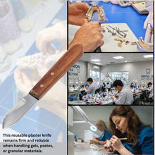 Load image into Gallery viewer, Wooden handle Plaster Alignate Knife #6R, Stainless Steel
