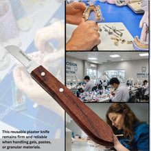 Load image into Gallery viewer, Wooden handle Plaster Alignate Knife #7R, Stainless Steel
