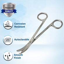 Load image into Gallery viewer, Northbent Suture Stitch Scissors 5.5" with Curved One Hook Blade, Stainless Steel
