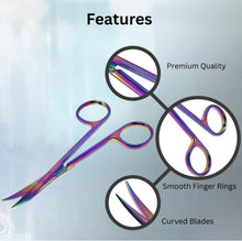 Load image into Gallery viewer, Micro Dissecting IRIS Lab Scissors 4.5" Curved Stainless Steel Shears, Multi

