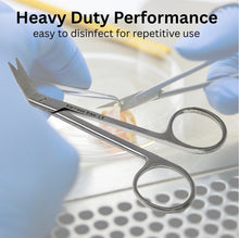 Load image into Gallery viewer, Micro Dissecting IRIS Lab Scissors Angled Blades 4.5" Stainless Steel Shears

