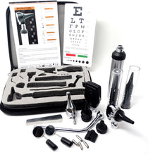 Load image into Gallery viewer, Premium ENT Inspection Diagnostic Otoscope,Ophthalmoscope set W/Snellen EyeChart
