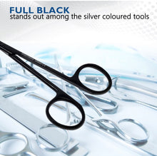 Load image into Gallery viewer, Micro Dissecting IRIS Lab Scissors Sharp Fine Points 4.5" Curved Stainless Steel Shears, Black
