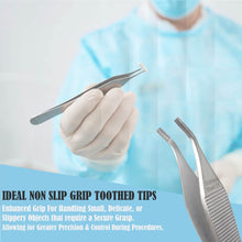 Load image into Gallery viewer, Adson Brown Dissecting Forceps Stainless Steel Curved 9x9 Teeth 4.75" Colored Band Tweezers
