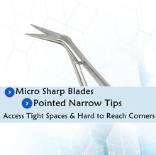 Load image into Gallery viewer, Castroviejo Micro Scissors 5.5" Angled, Fenestrated Flat Handle
