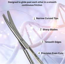 Load image into Gallery viewer, Metzenbaum Lab Dissecting Scissors, 7", Curved Blades, Stainless Steel, Gold Handle
