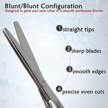 Load image into Gallery viewer, Lab Dissecting Scissors, Blunt/Blunt. 6.5", Straight, Stainless Steel
