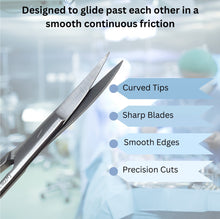 Load image into Gallery viewer, Gold Handle Dissecting Iris Sharp Fine Point Scissors 4.5", Curved
