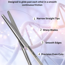 Load image into Gallery viewer, Metzenbaum Lab Dissecting Scissors, 7", Straight Blades, Stainless Steel, Gold Handle
