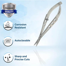 Load image into Gallery viewer, Castroviejo Micro Scissors 5.5" Straight, Fenestrated Flat Handle
