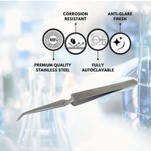 Load image into Gallery viewer, Lab Forceps Cross Lock 4.5" Angled Tweezers, Stainless Steel
