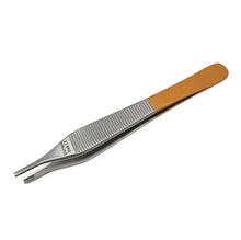Load image into Gallery viewer, Adson Brown Dissecting Forceps Stainless Steel 9x9 Rat Teeth 4.75" Straight Tweezers Colored Band
