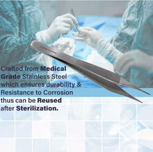 Load image into Gallery viewer, Adson Dressing Serrated Forceps 4.75", Straight Tweezers, Stainless Steel
