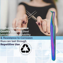 Load image into Gallery viewer, Stainless Steel Watch &amp; Jewelery Repair Tweezers #6 Forceps, Fine Point, Multi Rainbow Color, Premium Quality
